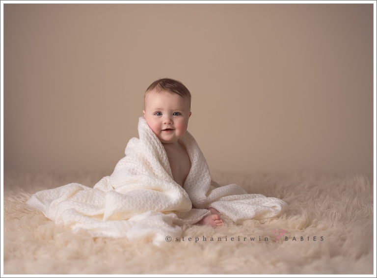 6 month baby photography session Ajax studio