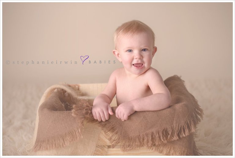 Smiling baby boy image by Markham baby photographers Stephanie Irwin Photography