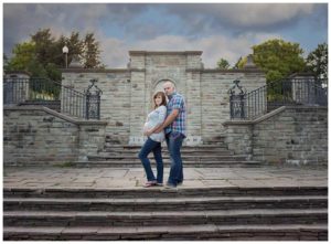 image of couple from their Alexander Muir Memorial Gardens maternity photography session with Stephanie Irwin Photography